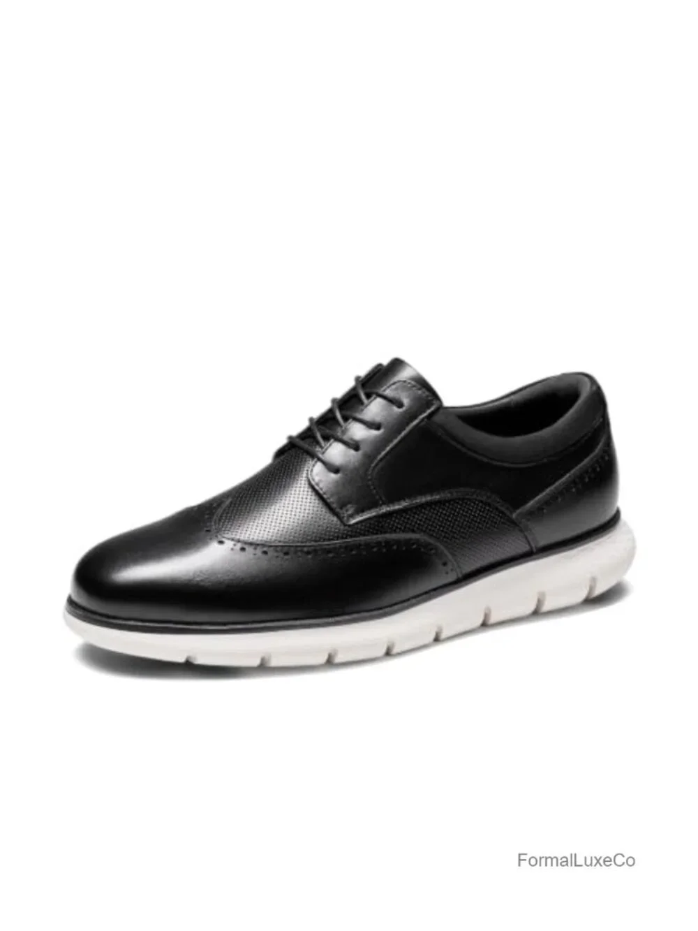 Men's Leather Oxford Dress Shoes | Lightweight Cushioning Brogue Wingtip